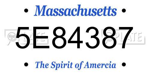 5E84387 Massachusetts License Plate