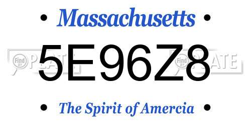 5E96Z8 Massachusetts License Plate