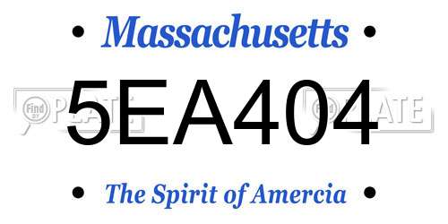 5EA404 Massachusetts License Plate