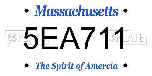 5EA711 Massachusetts License Plate