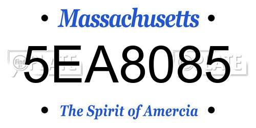 5EA8085 Massachusetts License Plate