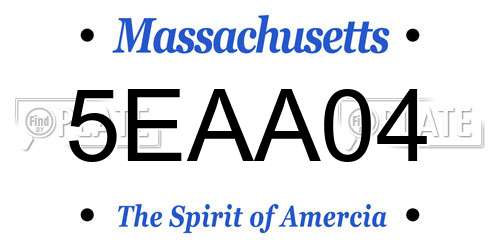 5EAA04 Massachusetts License Plate