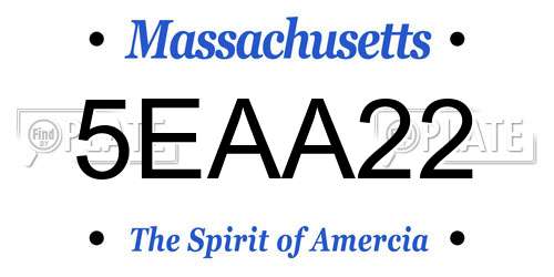 5EAA22 Massachusetts License Plate