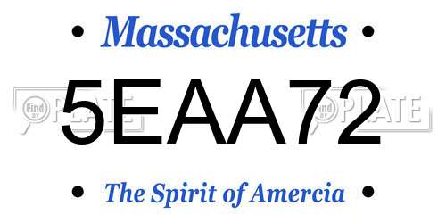 5EAA72 Massachusetts License Plate