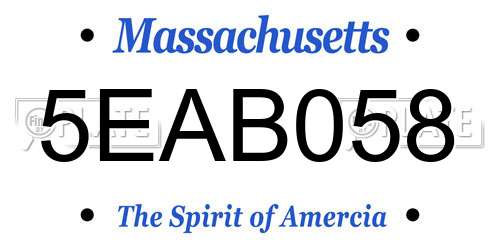 5EAB058 Massachusetts License Plate