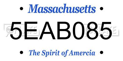 5EAB085 Massachusetts License Plate