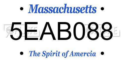 5EAB088 Massachusetts License Plate
