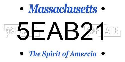 5EAB21 Massachusetts License Plate