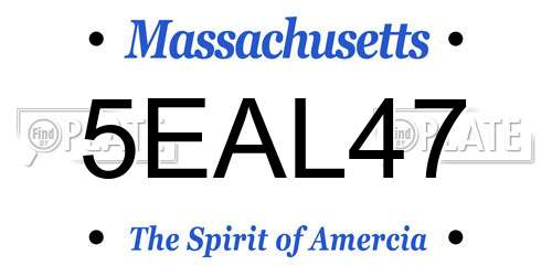 5EAL47 Massachusetts License Plate