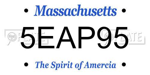 5EAP95 Massachusetts License Plate