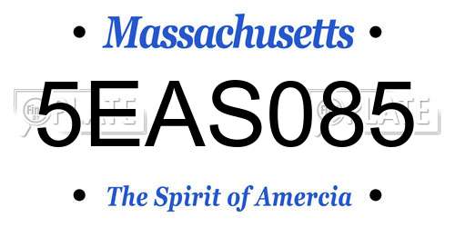 5EAS085 Massachusetts License Plate