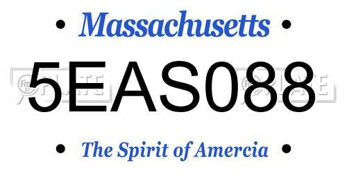 5EAS088 Massachusetts License Plate