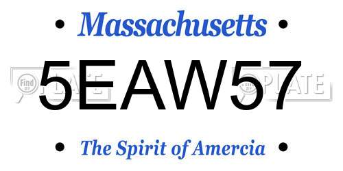 5EAW57 Massachusetts License Plate