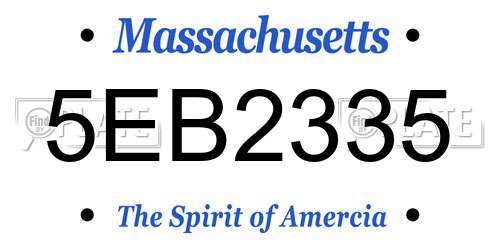 5EB2335 Massachusetts License Plate