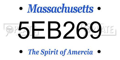 5EB269 Massachusetts License Plate