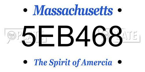 5EB468 Massachusetts License Plate