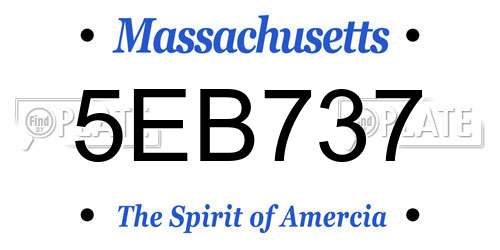 5EB737 Massachusetts License Plate