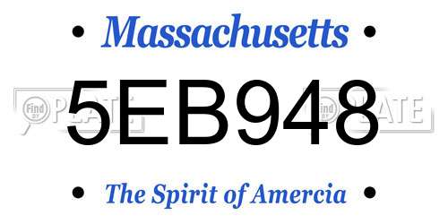 5EB948 Massachusetts License Plate