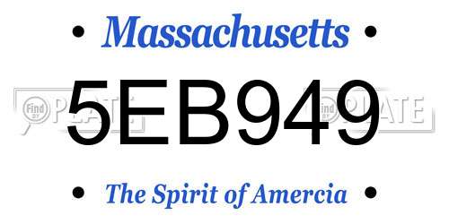 5EB949 Massachusetts License Plate