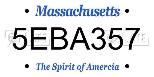 5EBA357 Massachusetts License Plate