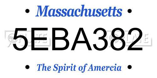 5EBA382 Massachusetts License Plate