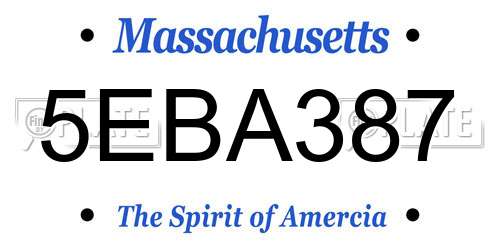 5EBA387 Massachusetts License Plate