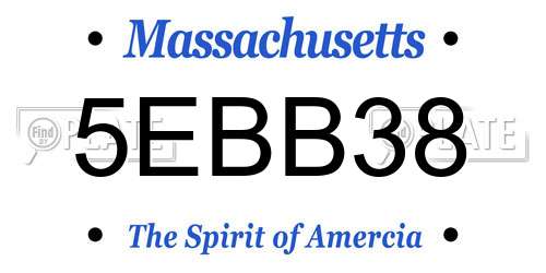 5EBB38 Massachusetts License Plate