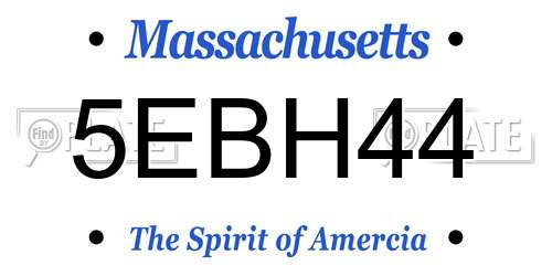 5EBH44 Massachusetts License Plate