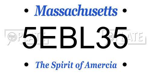5EBL35 Massachusetts License Plate