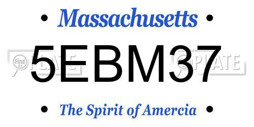 5EBM37 Massachusetts License Plate