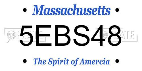 5EBS48 Massachusetts License Plate