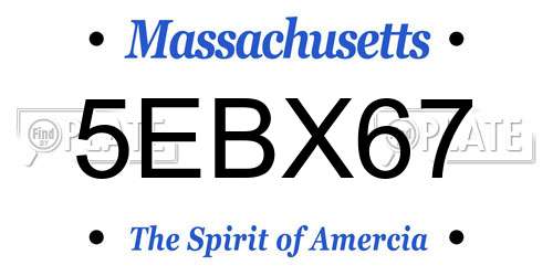 5EBX67 Massachusetts License Plate
