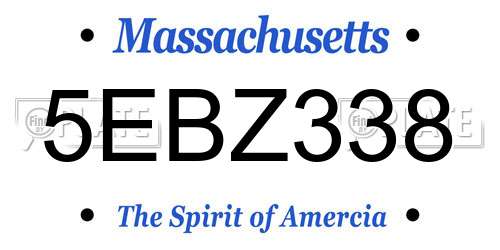 5EBZ338 Massachusetts License Plate