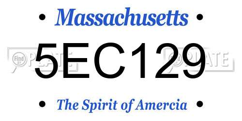 5EC129 Massachusetts License Plate