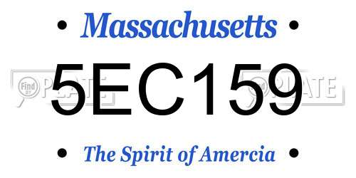5EC159 Massachusetts License Plate