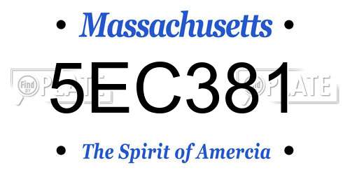 5EC381 Massachusetts License Plate