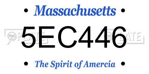 5EC446 Massachusetts License Plate