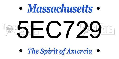 5EC729 Massachusetts License Plate