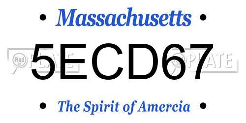 5ECD67 Massachusetts License Plate