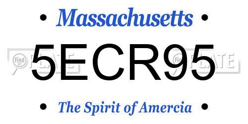 5ECR95 Massachusetts License Plate