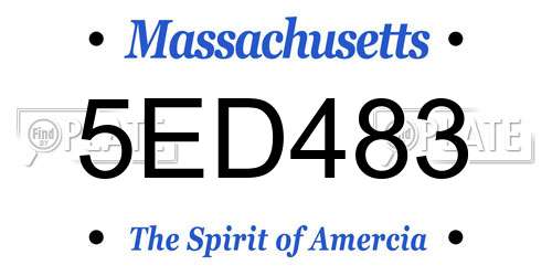 5ED483 Massachusetts License Plate