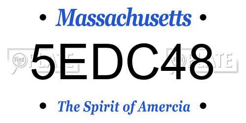 5EDC48 Massachusetts License Plate