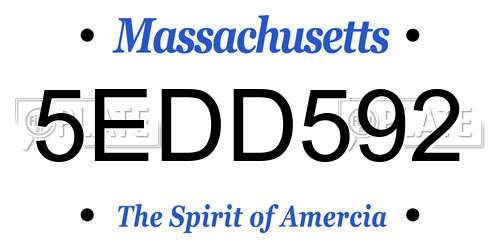 5EDD592 Massachusetts License Plate