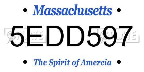5EDD597 Massachusetts License Plate