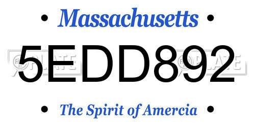 5EDD892 Massachusetts License Plate