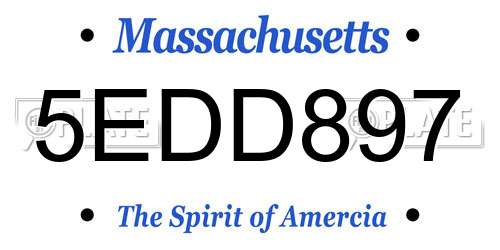 5EDD897 Massachusetts License Plate