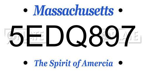 5EDQ897 Massachusetts License Plate