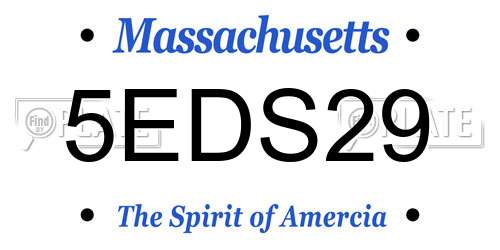 5EDS29 Massachusetts License Plate