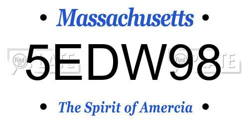 5EDW98 Massachusetts License Plate