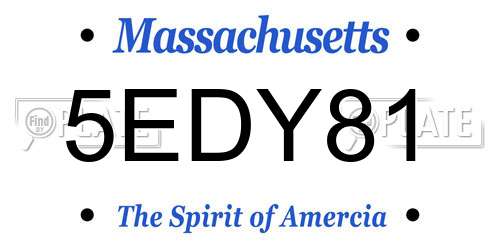 5EDY81 Massachusetts License Plate